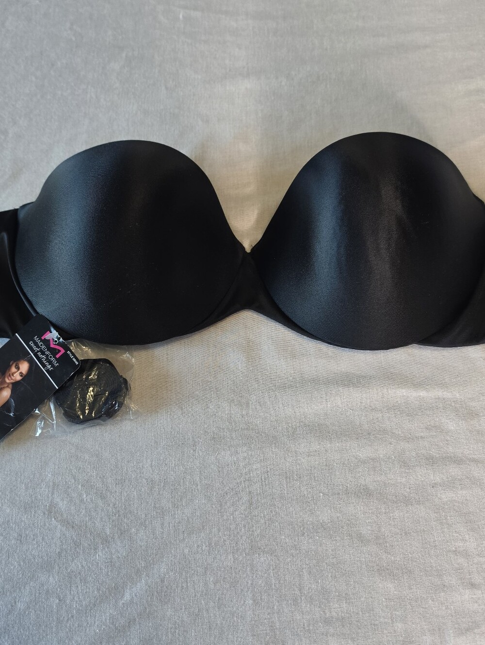 Maidenform 08145 Sweet Nothings Black Convertible Strapless Push-up Bra 36D NWT
